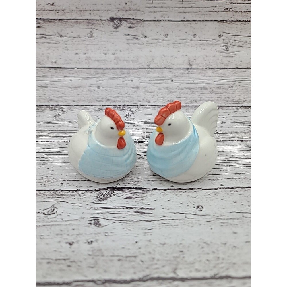 Josef Originals Salt & Pepper Shakers Rooster And Hen Ceramic Figures Korea